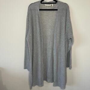 Soft Surroundings Gray Ribbed Knit Duster Cardigan - Size 2X